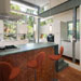 New Bar with Slate Top and Wood Block Face and Floor - Heather Johnston Architect, Residential Architect La Jolla California New Bar with Slate Top and Wood Block Face and Floor - Heather Johnston Architect Residential Architect La Jolla California